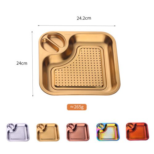 Gold Stainless Steel Serving Plate