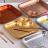 Gold Stainless Steel Serving Plate